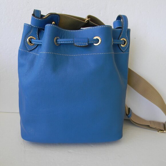 NWT DOONEY & BOURKE PENROSE 2 LEATHER DRAWSTRING BUCKET BAG OCEAN BLUE - Picture 7 of 10